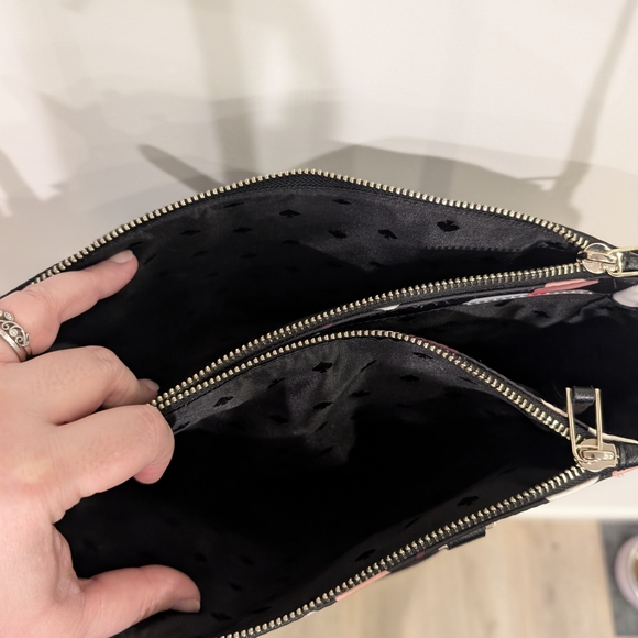 SALE 🎉 Kate Spade Dawn Dusk Buds Medium Satchel Black Floral Women's Bag - Picture 7 of 8